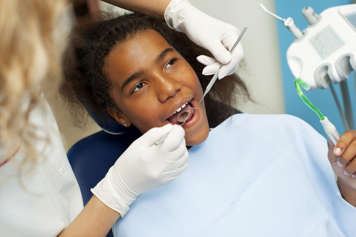 Teen girl at dental appointment