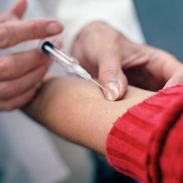 Healthcare provider giving injection